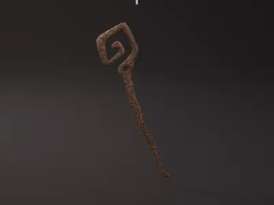 WOODEN WAND Low-poly 3D model