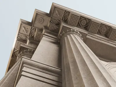 Arch Doric Mutulary column with pedestal on Vignola 3D model