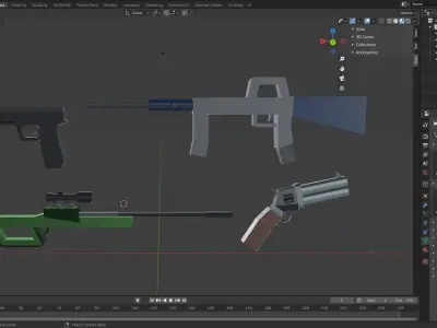 Weapons Low Poly Assetpack Free 3D model
