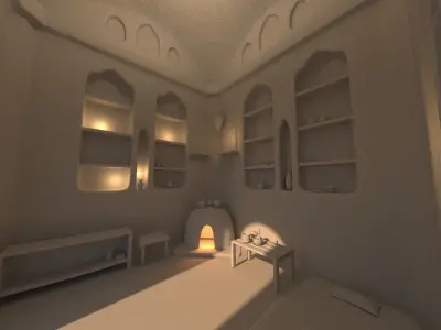 Rural house Interior and Props Low-poly 3D model