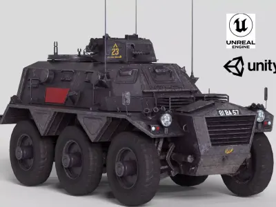 FV 603 Saracen Armored Personnel Carrier Low-poly 3D model