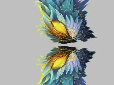 King Blue Wing Low-poly 3D model