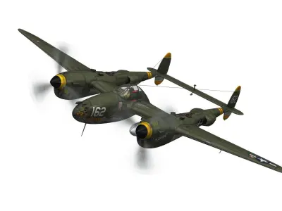 Lockheed P-38 Lightning - Skidoo 3D model