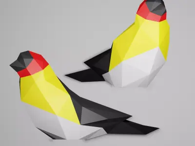 Low Poly Bird 3D model polygonal birds Low-poly 3D model