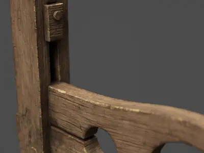 Pillory Wooden Low-poly 3D model