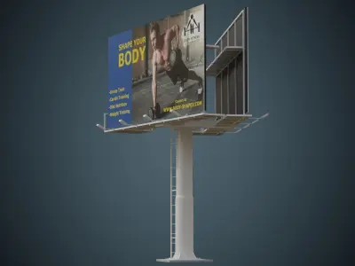 Billboard 2B Low-poly 3D model