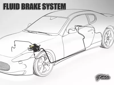 Car brake system 3D model