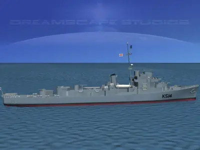 UK Captains Class Frigate HMAV Lawford 3D model
