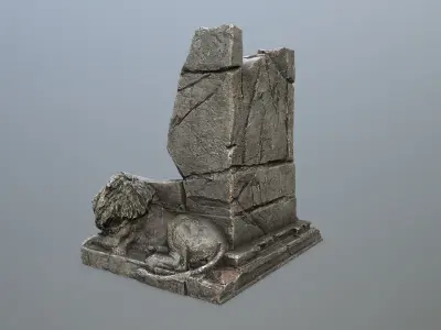 Lion Throne Low-poly 3D model