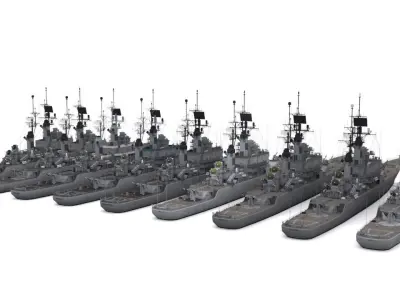 Leahy class Guided Missile Cruiser Low-poly 3D model