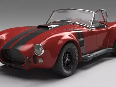 Racing Cobra Shelby 1965 Rigged 3D model