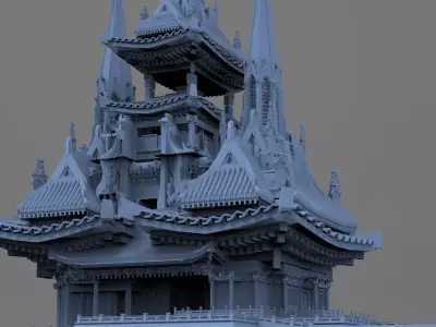 General Warlord Temple grand Tower 6 3D model