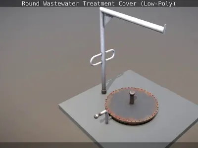 Round Wastewater Treatment Cover Low-Poly Version Low-poly 3D model