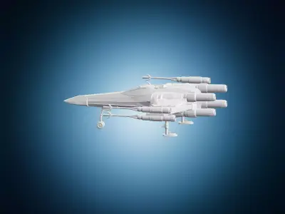 X-wing Starfighter Spaceship Miniature Model 3D print model