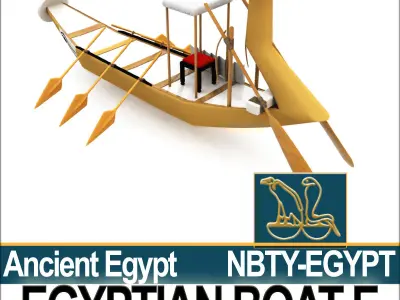 Ancient Egypt Boat E 3D model