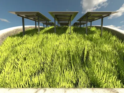 Solarmodule Version 4 - 6500mm Low-poly 3D model