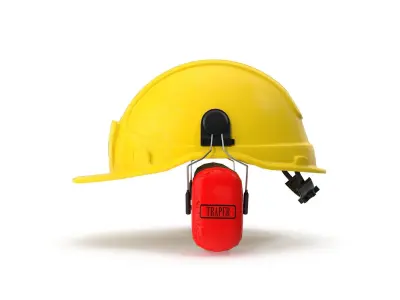 Safety Helmet with Ears Cover 3D model