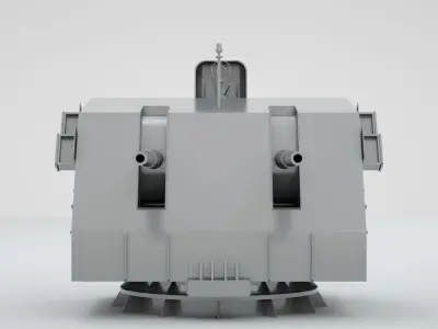 5 inch - 127mm Twin Naval Gun Mk12 Mk32 Mk38 3D model