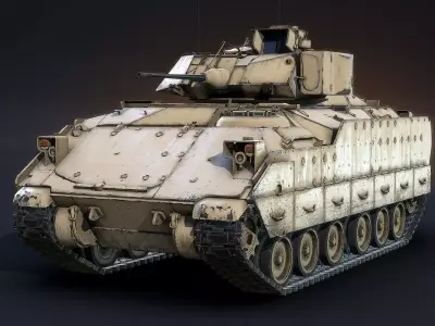 M2A2 Bradley LOD1 Low-poly 3D model