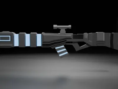Scifi Rifle Low-poly 3D model