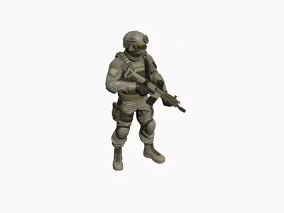 Military Soldier Character 3D Model Realistic Tactical Outfit 02 3D model