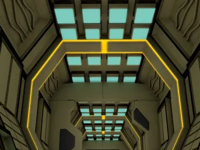 Sci Fi Corridor Free 3D model