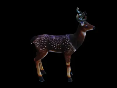Low-poly deer model  Low-poly 3D model