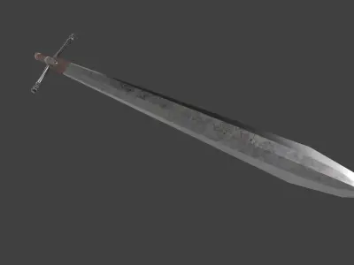 Low Poly Scottish Claymore Free low-poly 3D model