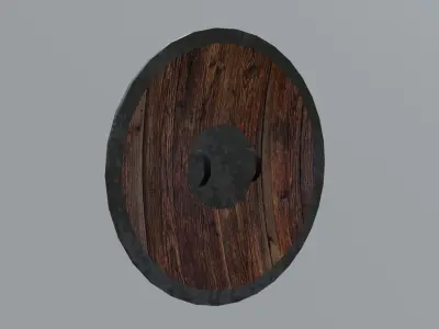 Medieval Wood Shield - Escudo Low-poly 3D model