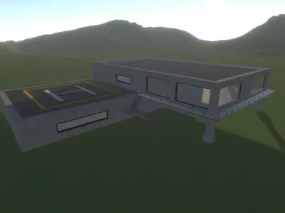 Military Control Building - Game Ready 3D Model PBR Low Poly Low-poly 3D model