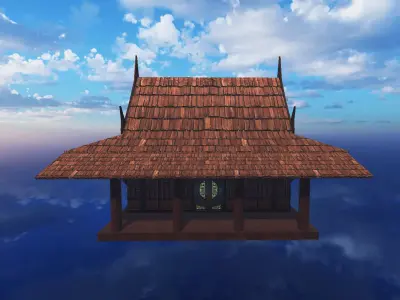 Thai traditional house 03 Low-poly 3D model