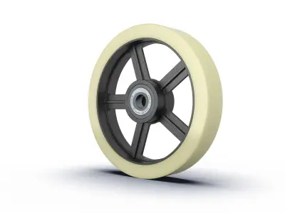 Nylon Core Caster Wheel Set 3D model