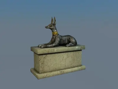 Low poly Anubis sculpture Low-poly 3D model