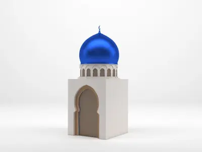 Mosque with dome 3D model
