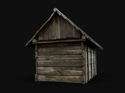 FARM DOG HOUSE HOUND VILLAGE COTTAGE SHEPHERD ANIMAL HUT Free low-poly 3D model