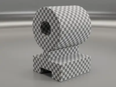 Metal support with ring 3D model