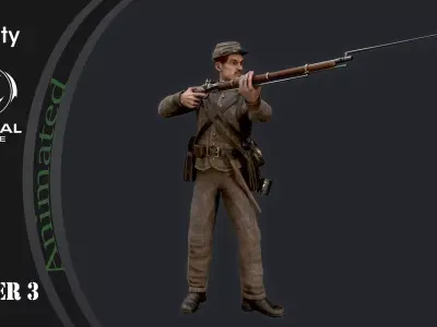 Soldier 3 version 2 Low-poly 3D model