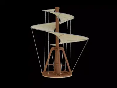  Aerial Screw Low-poly 3D model