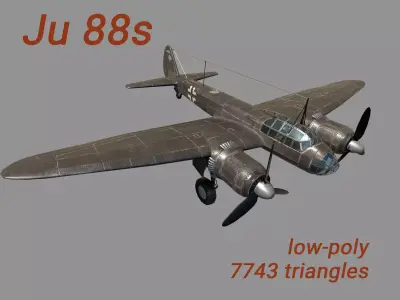 Ju 88 S  PBR Low-poly 3D model