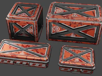 Case sci-fi Low-poly 3D model