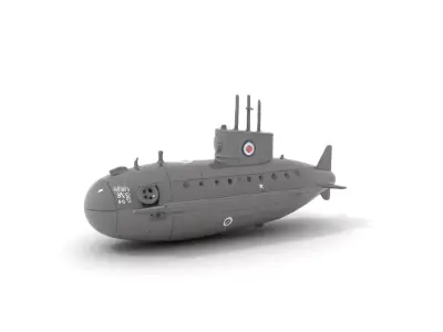 Stealth Submarine model pack Low-poly 3D model