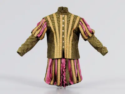 Triangle Decorated Historic Costume Low-poly 3D model