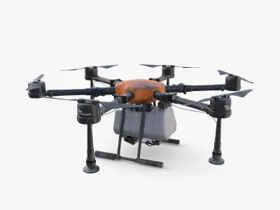 Agricultural drone V2 Low-poly 3D model