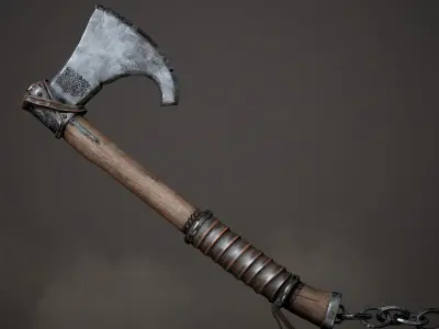 War Axe Low-poly 3D model