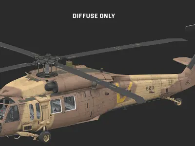 UH-60 YANSHUF Israel Low-poly 3D model