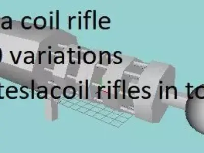 teslapack tesla coil rifle variations tesla coil rifles Free low-poly 3D model