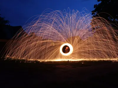 Shuriken person doing firework at night 3D model