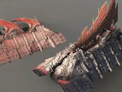 Hutt Desert Sail Barge carrier 2 designs 3D model