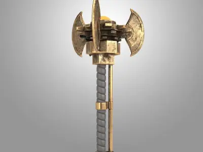 Axe Of Warrior bronze metal  Low-poly 3D model