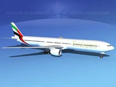 Boeing 777-300 MP Emirates 3D model